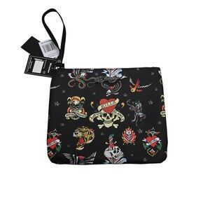 Ed Hardy Black Tattoo Print Wristlet